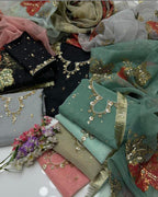 3-Piece Handwork Adda & Zari Sequence Organza Set with Heavy Fancy Dupatta