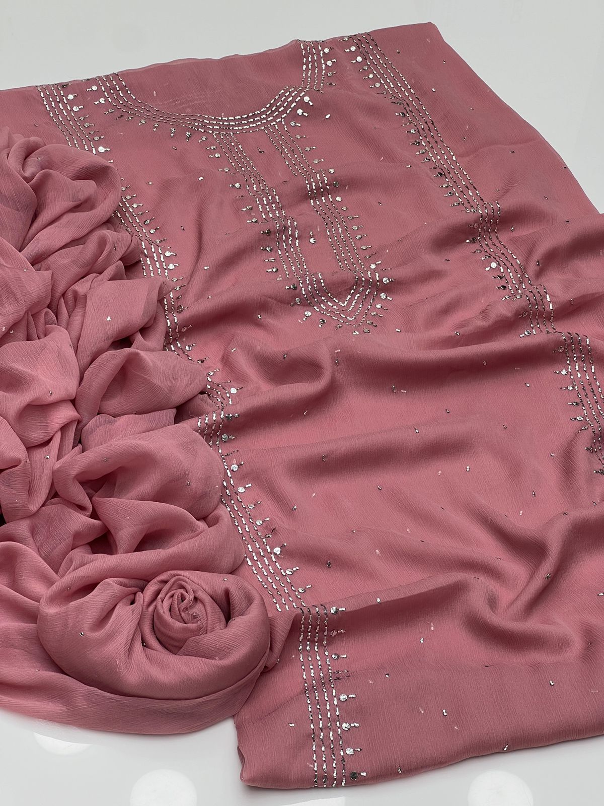 2PC Mukesh Collection – Handmade Kurta style Shirt & Dupatta