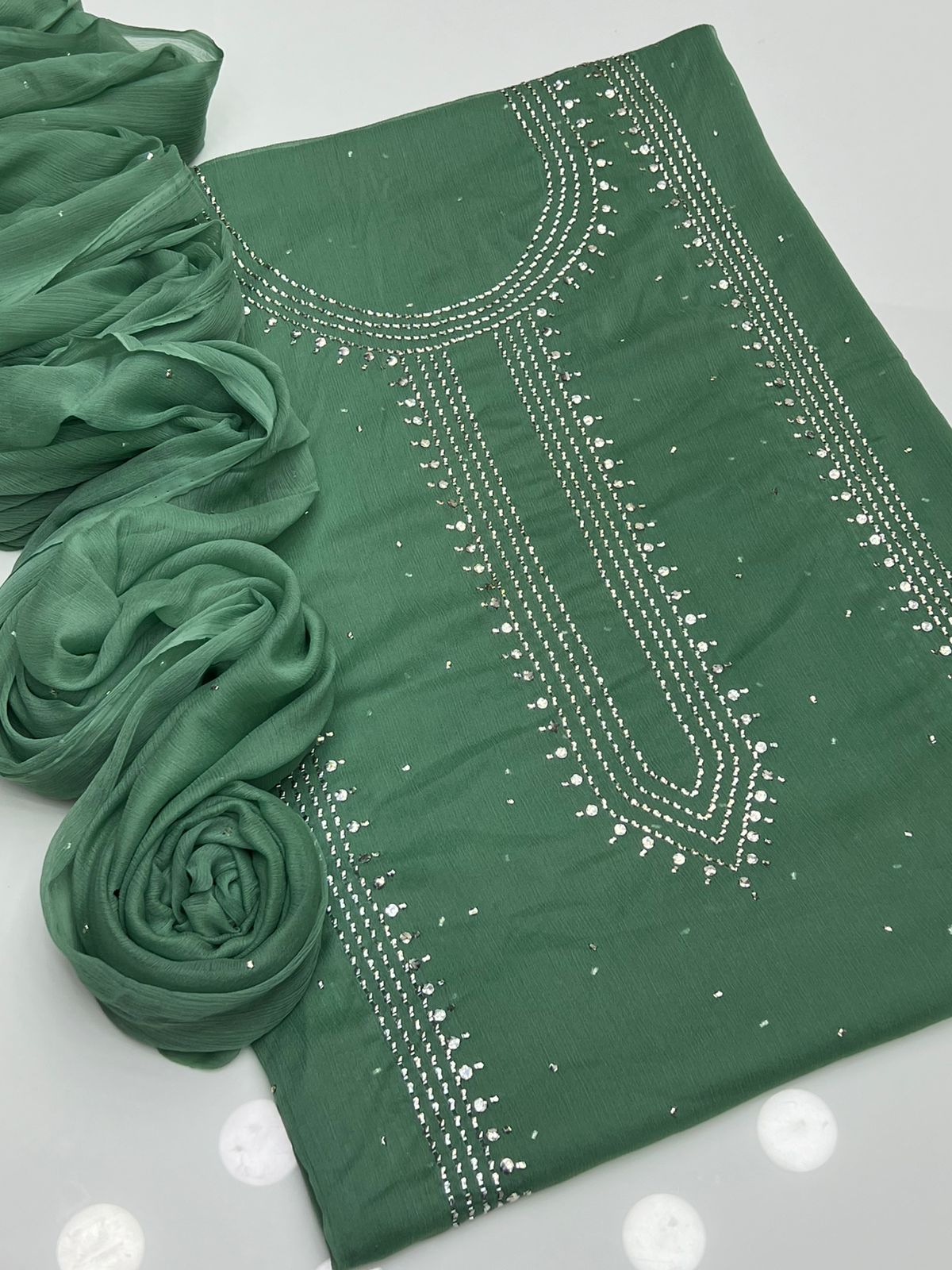 2PC Mukesh Collection – Handmade Kurta style Shirt & Dupatta