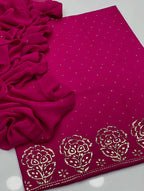 3PC Indian Mukesh Work Suit – Pure Lawn with Chiffon Dupatta