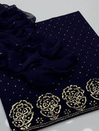 3PC Indian Mukesh Work Suit – Pure Lawn with Chiffon Dupatta