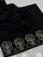 3PC Indian Mukesh Work Suit – Pure Lawn with Chiffon Dupatta