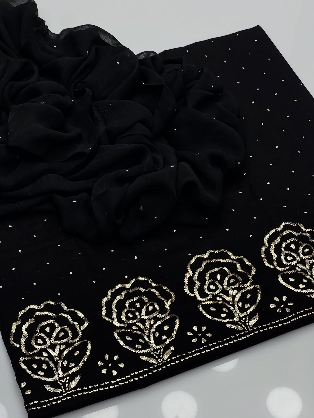 3PC Indian Mukesh Work Suit – Pure Lawn with Chiffon Dupatta