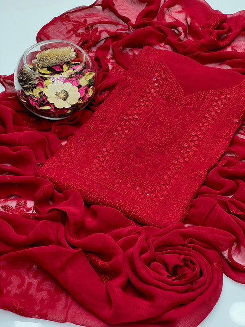 2PC Chiffon Dress – Shadow Sheesha & Chikankari Work