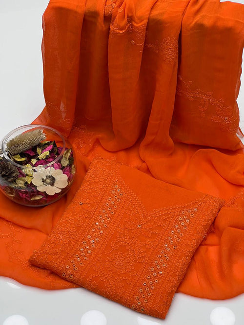 2PC Chiffon Dress – Shadow Sheesha & Chikankari Work