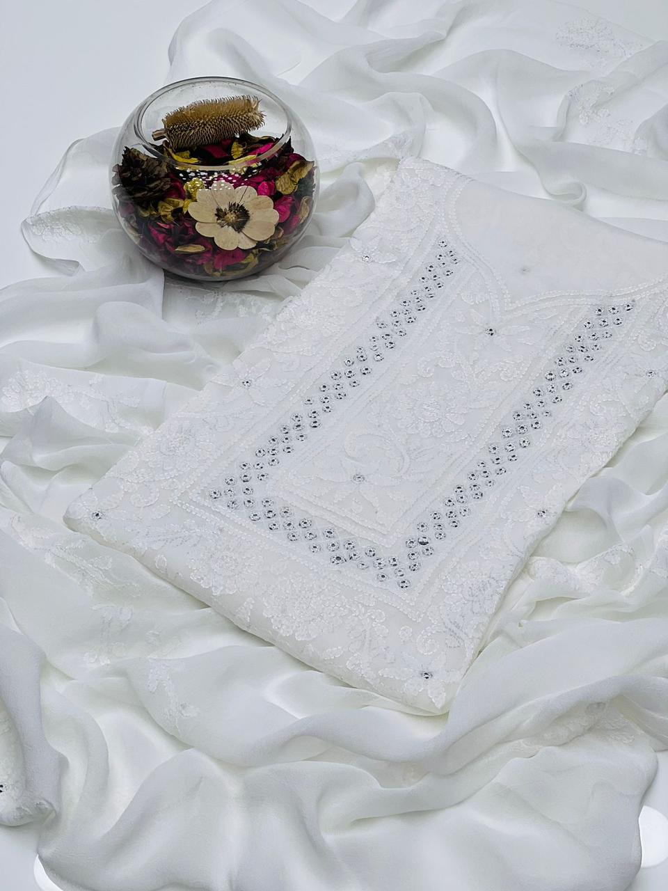 2PC Chiffon Dress – Shadow Sheesha & Chikankari Work