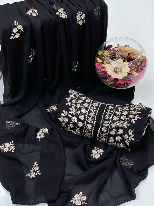 2PC Soft Chiffon Dress – Handmade LCD Gota Work