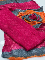 Handmade Pakka Boor Tanka On Soft Shifoon Full Shirt Jall With Chunri Dupatta 2pc Suit