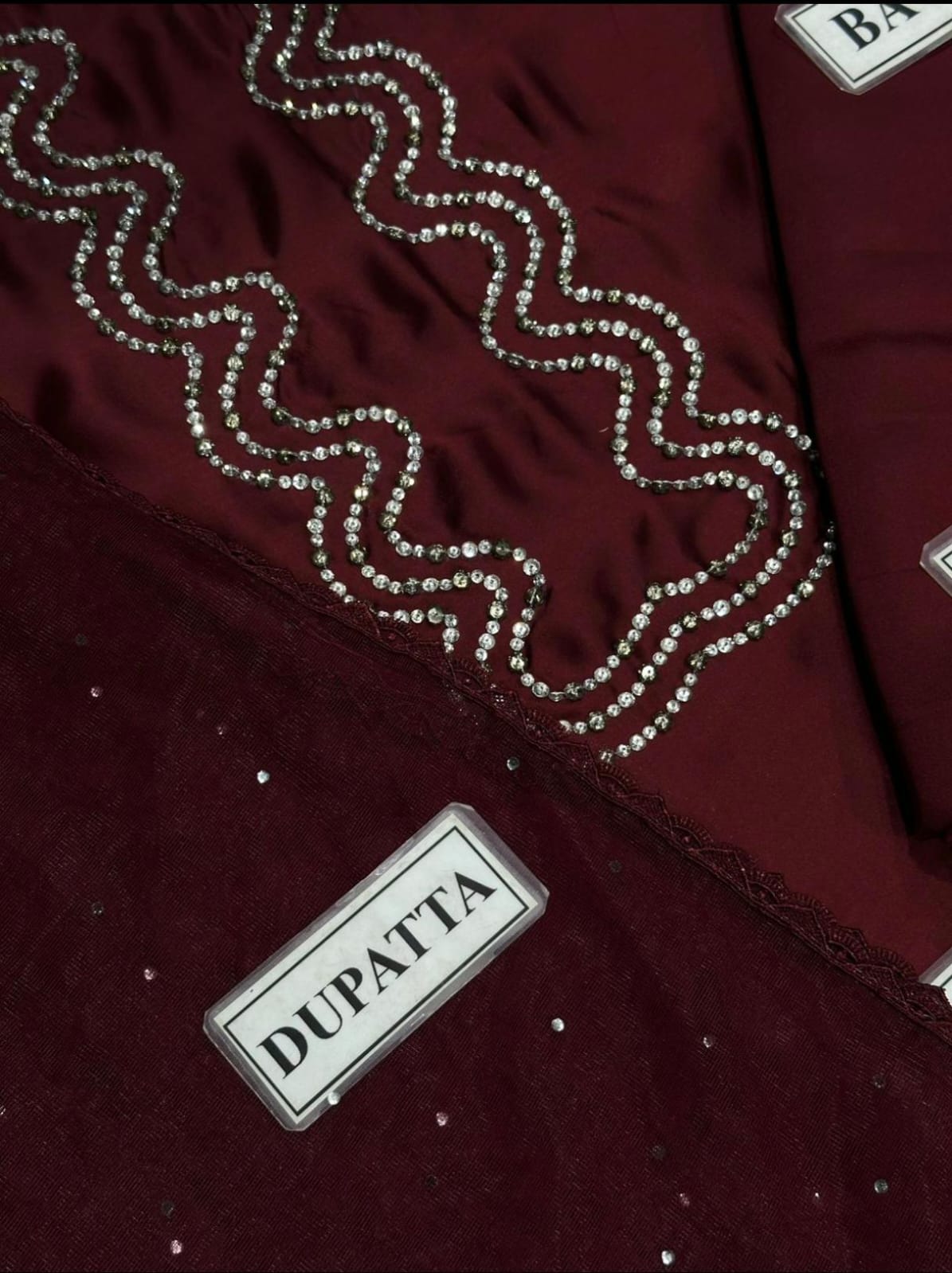 Hania Amir Inspired Shamoz Silk Dress 🌹 | Handmade Gala, Kundan Work Net Dupatta & Plain Trouser