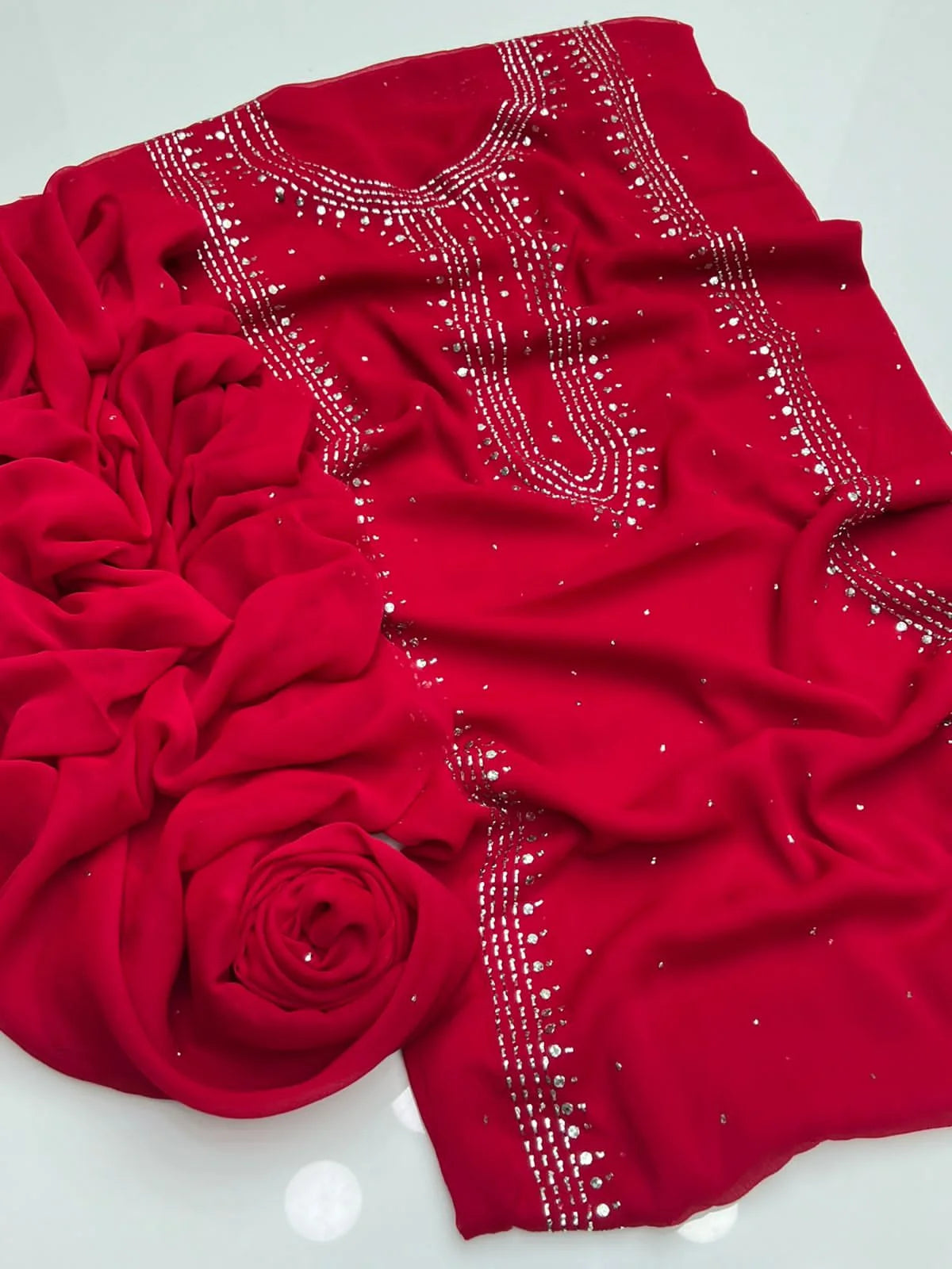 2PC Mukesh Collection – Handmade Kurta style Shirt & Dupatta