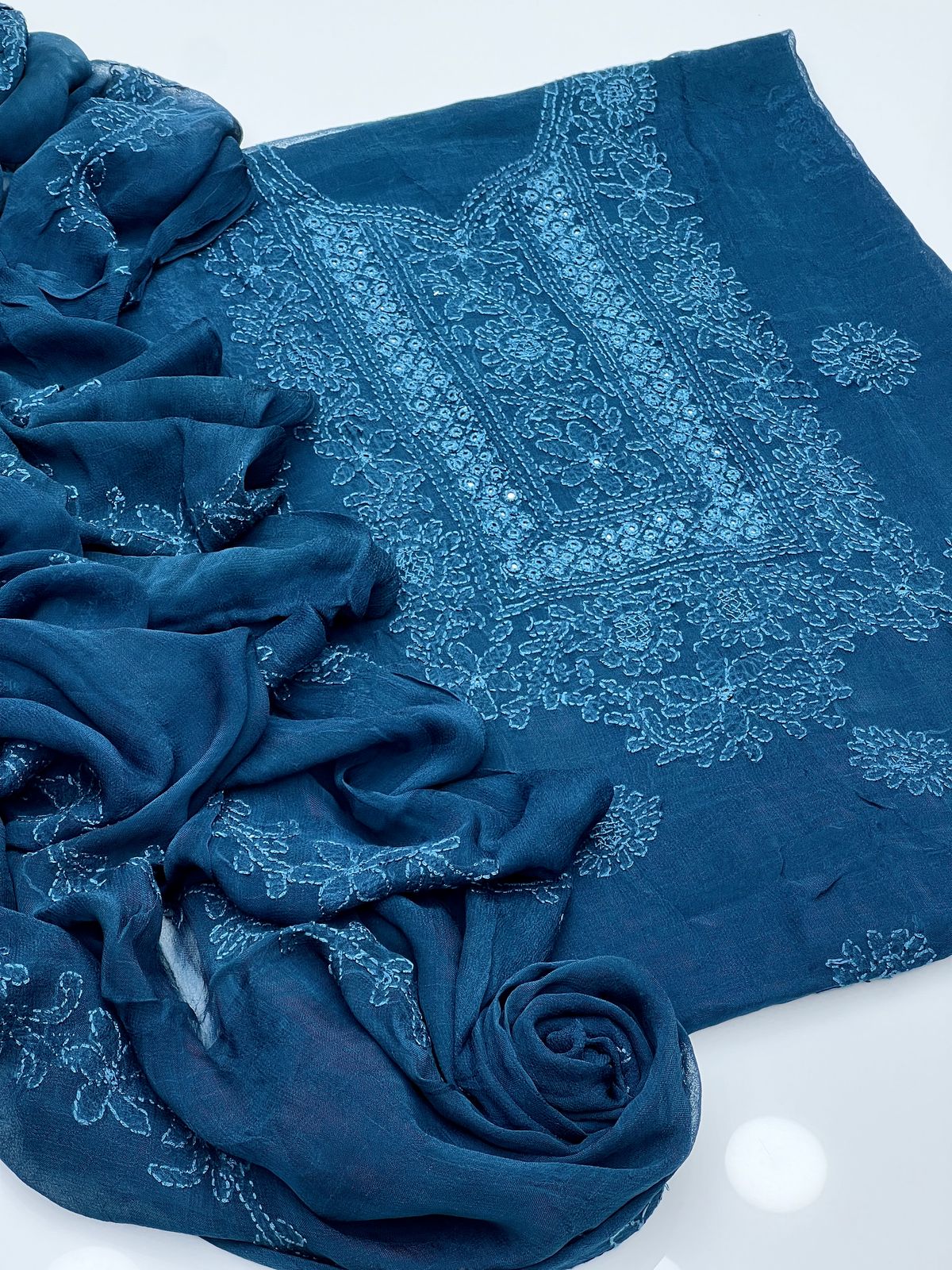 2PC Chiffon Dress – Shadow Sheesha & Chikankari Work