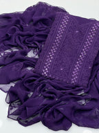 2PC Chiffon Dress – Shadow Sheesha & Chikankari Work