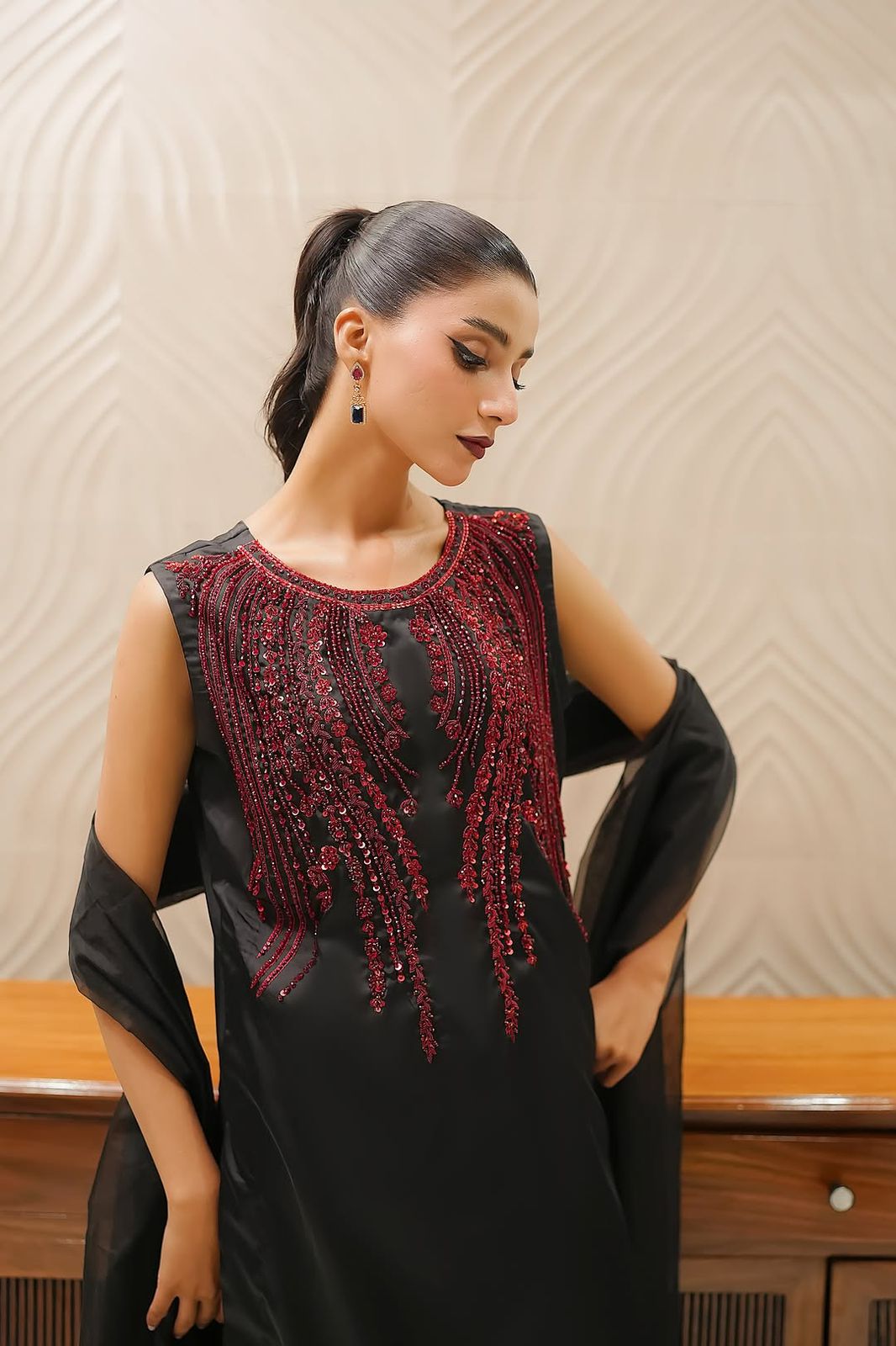 3-pcs Handmade Beats +ZARI work