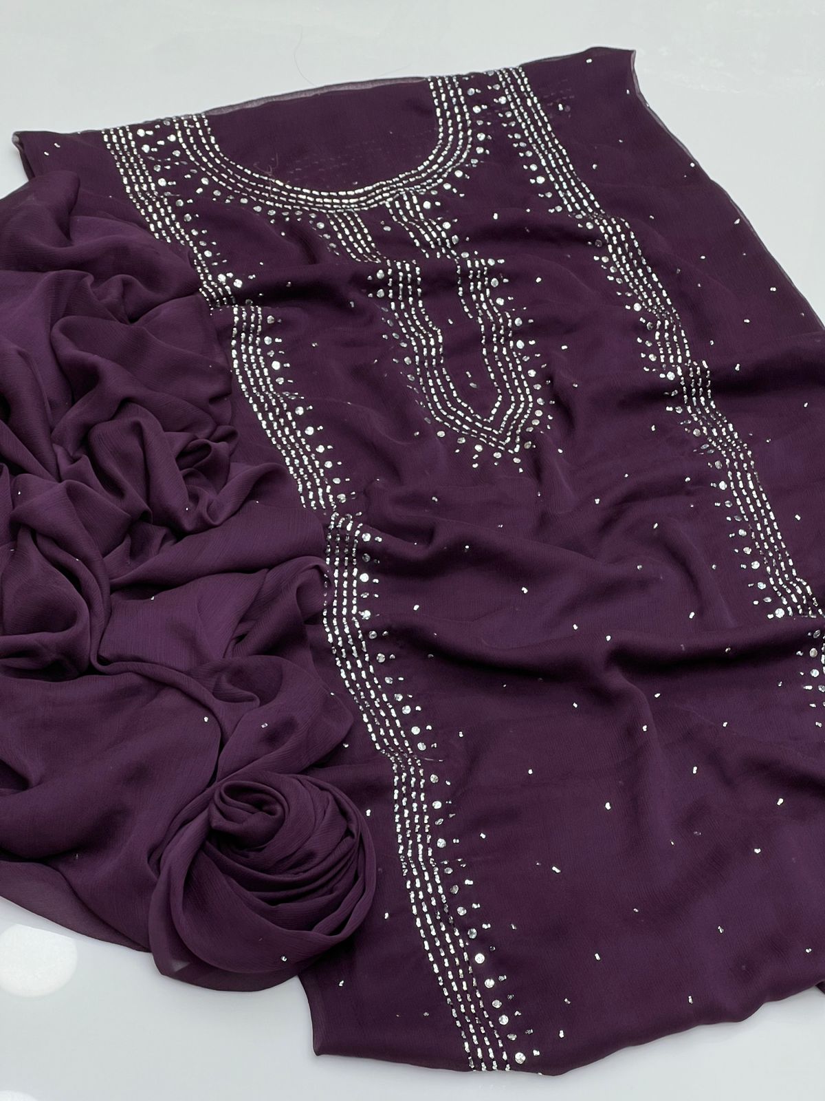 2PC Mukesh Collection – Handmade Kurta style Shirt & Dupatta