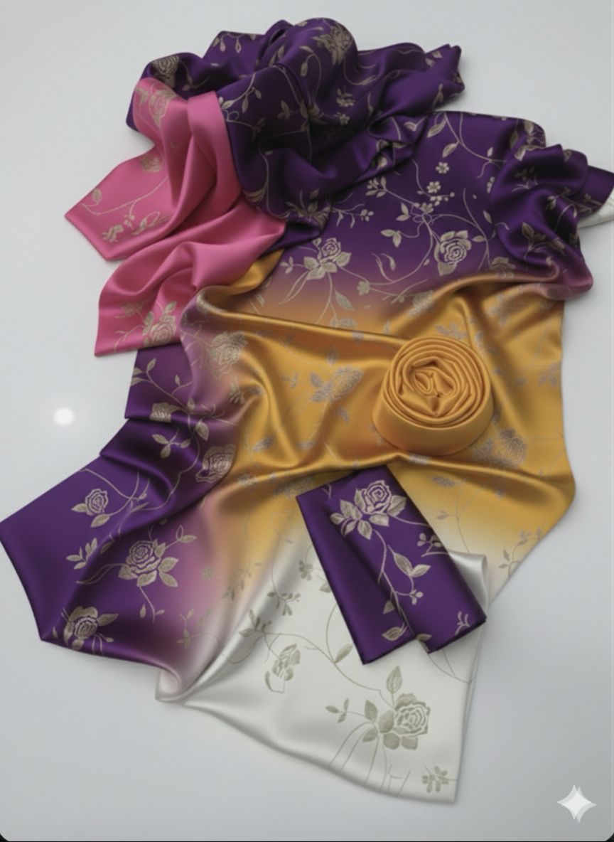 3pcs Shamoz silk Dress-Printed Collection