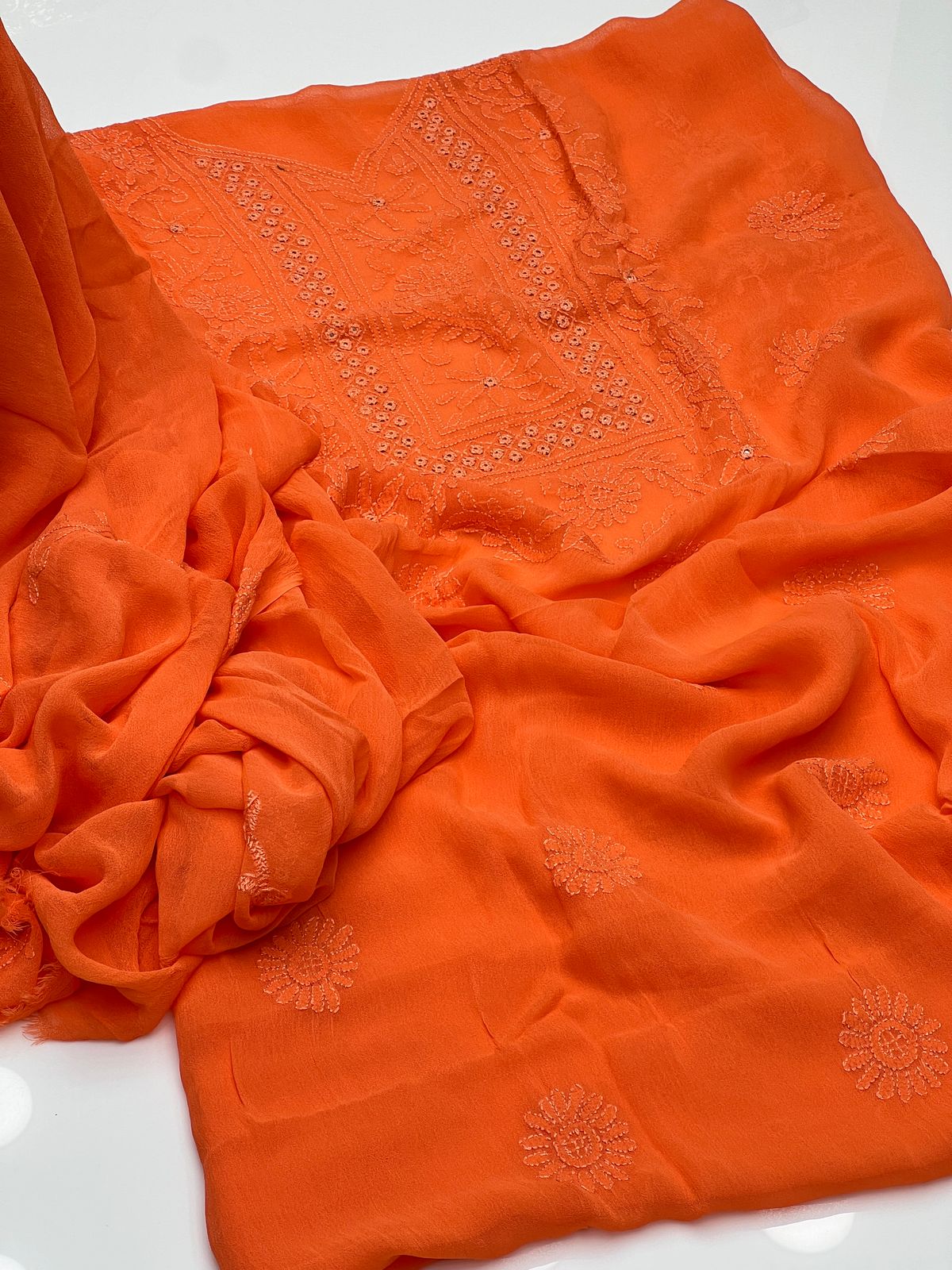 2PC Chiffon Dress – Shadow Sheesha & Chikankari Work