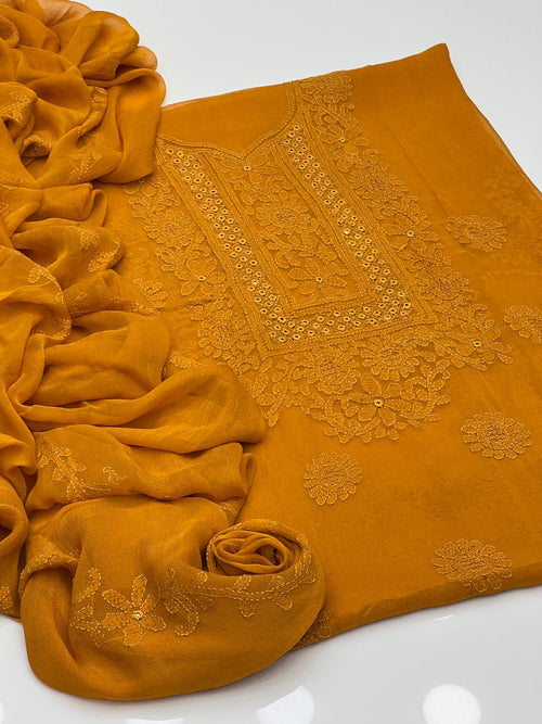 2PC Chiffon Dress – Shadow Sheesha & Chikankari Work