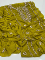 2PC Soft Chiffon Dress – Handmade LCD Gota Work