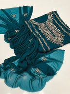 2PC Soft Chiffon Dress – Handmade LCD Gota Work