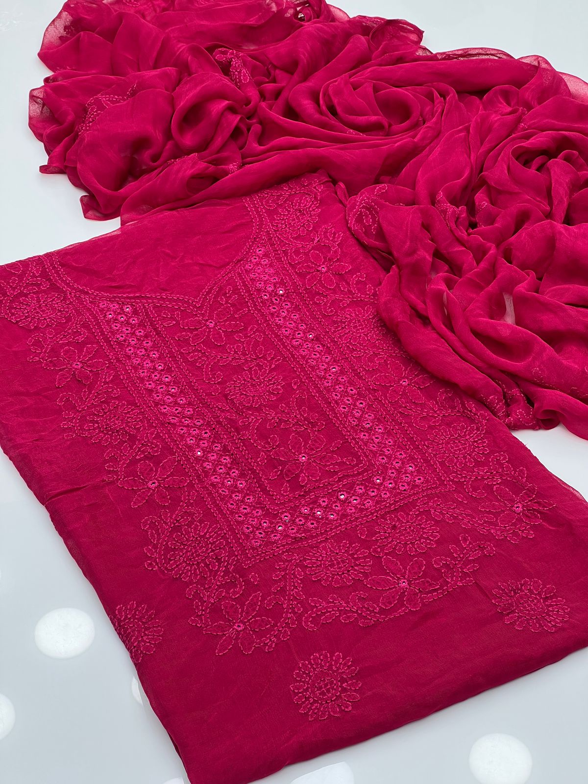 2PC Chiffon Dress – Shadow Sheesha & Chikankari Work