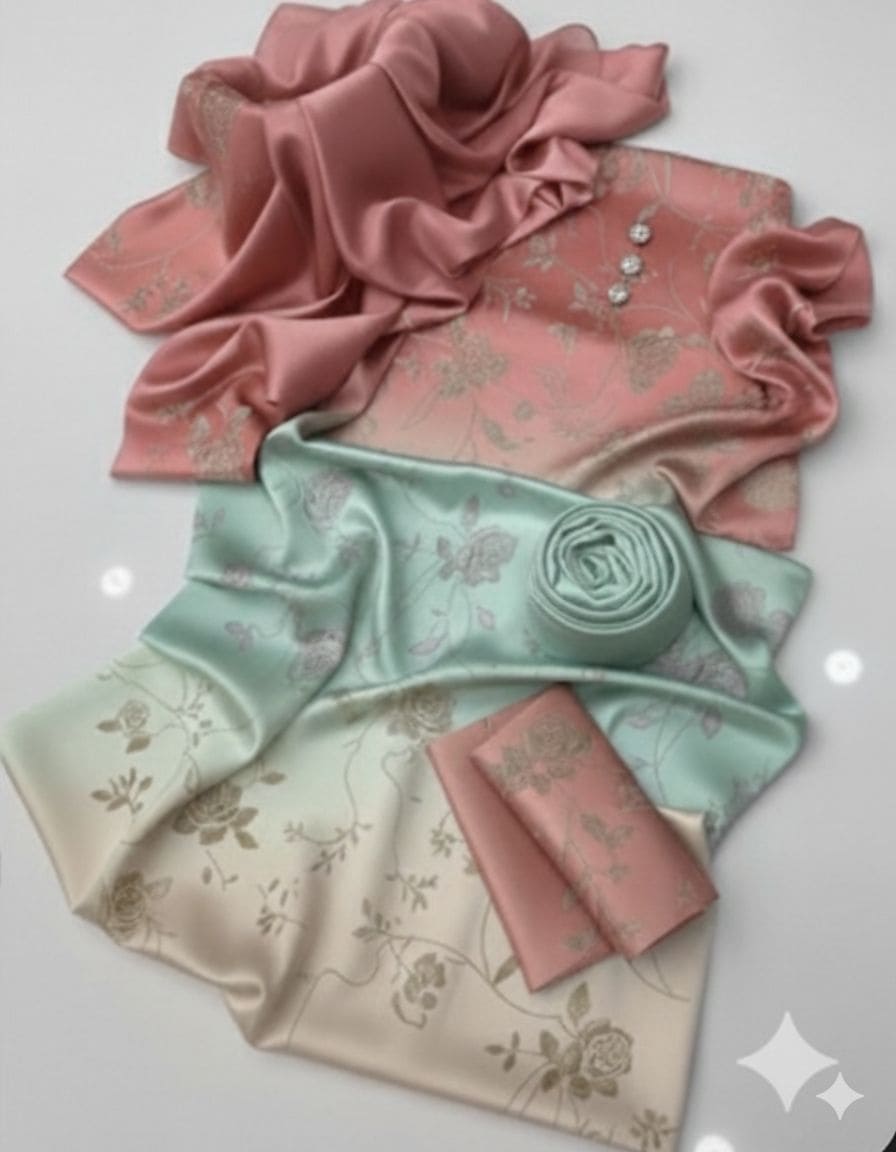 3pcs Shamoz silk Dress-Printed Collection