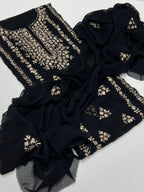 2PC Soft Chiffon Dress – Handmade LCD Gota Work