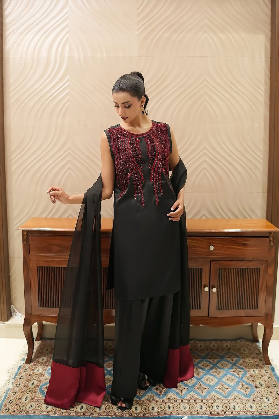 3-pcs Handmade Beats +ZARI work