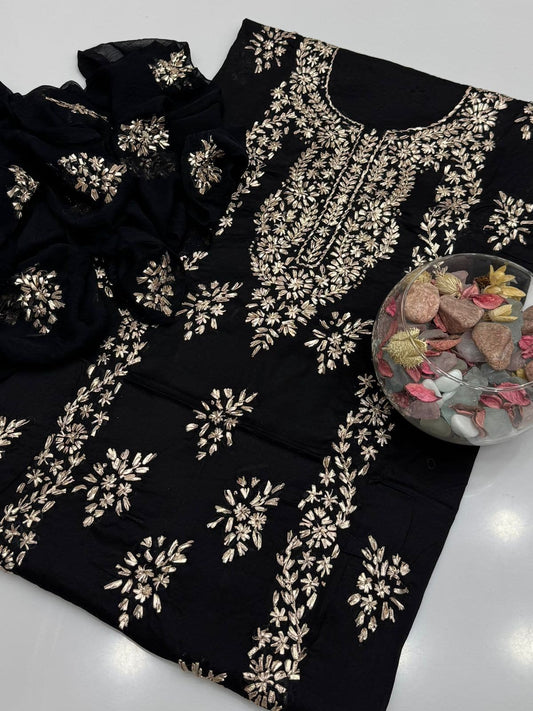 3 pcs Soft Lawn Dress-Handmade LCD Gotta Dress