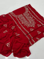 2PC Soft Chiffon Dress – Handmade LCD Gota Work