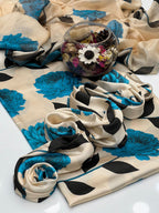 Most Demanding 3-Piece Printed Shamoz Silk Article Printed Shirt & Trouzer Along Silk Printed Dupatta