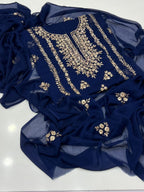 2PC Soft Chiffon Dress – Handmade LCD Gota Work